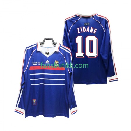 Fotballdrakt Frankrike ZIDANE 10 Retro Hjemmetrøye 1998 Langermet